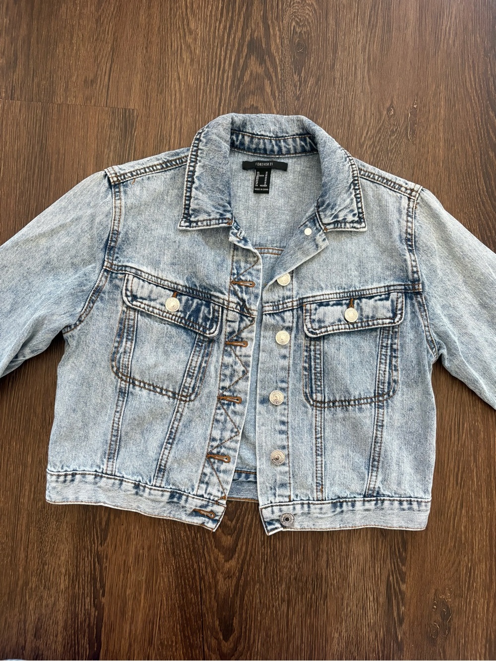 Forever 21 Light Wash Blue Denim Jacket